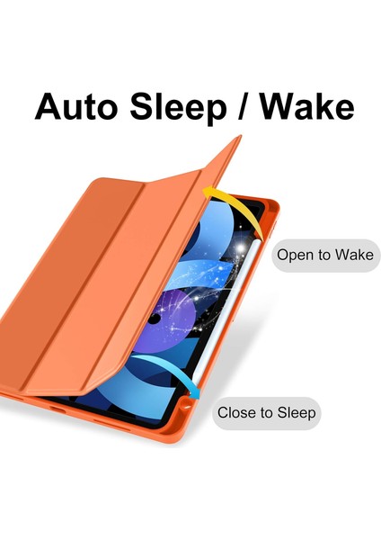 iPad Air 11 İnç M2 2024 Uyumlu Kılıf Pen Slot Charging Case Kalem Bölmeli A2902 A2903 A2904 fırsatları