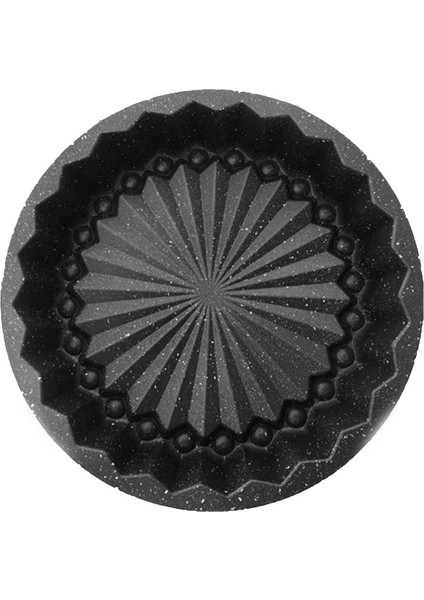 Hanımeli Yuvarlak Siyah Döküm Kek Turta Kalıbı 28CM