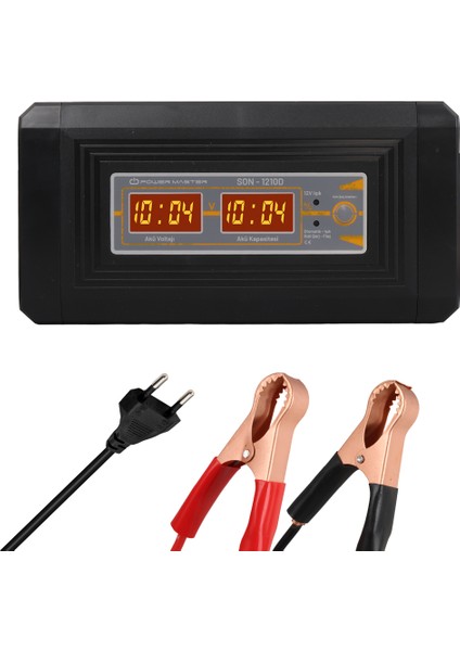 Powermaster SON-1210D 12 Volt/24 Volt - 10 Amper Digital Ekranlı Akıllı Kuru - Asit - Jel Akü Şarj Cihazı