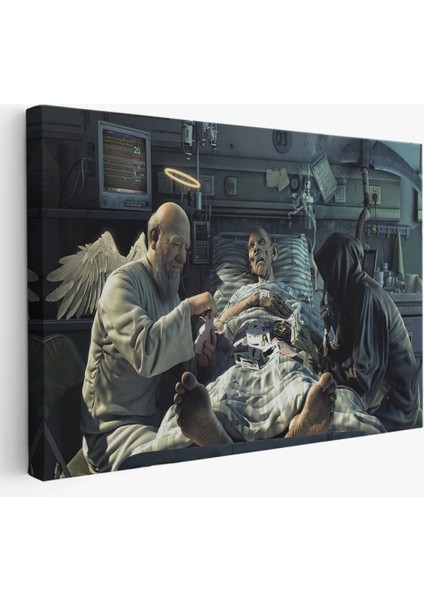 - Azrail ve Melek Kumar Oynuyor Kanvas Tablo, Ölüm Meleği Çalışıyor TABLO-5373 fiyatları