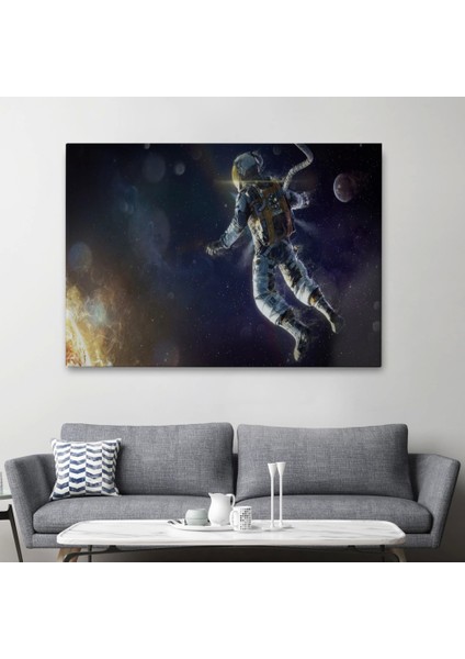 - Astronot Duvar Sanatıkanvas Tablo, Uzay Posteri, Astronot Uzayda, Gezegen Arka PLANI-5381