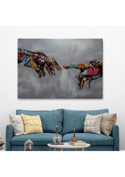 - Tanrının Eli Tablo, Hıristiyanlara Hediye, Incil Severler, Banksy Graffiti SANATI-5415