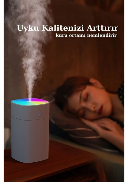 H2''oo Humidifier 400 ml Ultrasonik Hava - Oda- Araç Nemlendirici Buhar Makinesi Aroma Difüzörü