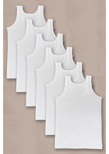 Erkek Beyaz Pamuklu Atlet 6'lı