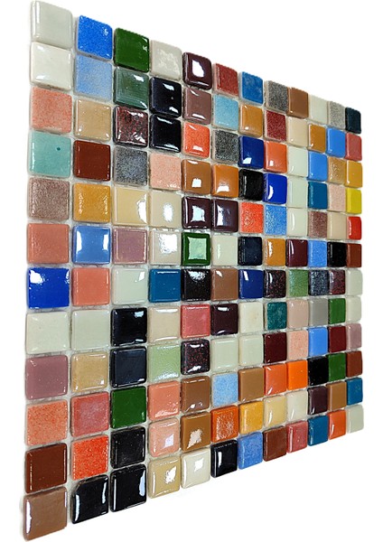 Mutfak Tezgah Arası, Havuz, Banyo, Sauna, Spa, ve Yaşam Alanlarının Tüm Yüzeyleri İçin. 25X25MM Çok Renkli. 31,5X31,5CM. Fileli Cam Mozaik. ( 1 M2 Fiyatıdır ) indirimleri