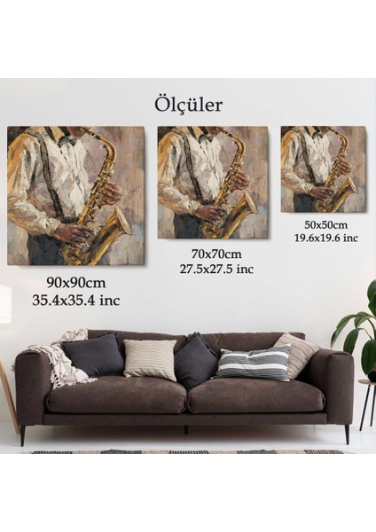 - Saksafon Çalan Adam Kanvas TABLO-5911