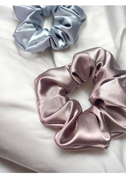 Handmade Metalik Rose & Gümüş Saten Lastik Toka Seti modelleri