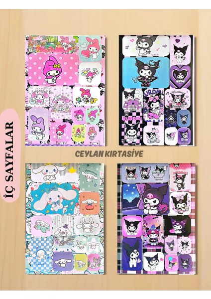 16 Sayfa Sanrio Kuromi ve Arkadaşları Sticker Defteri (1 Adet)