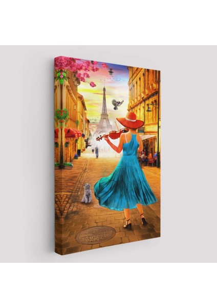 - Paris De Etfel Kulesine Karşı Keman Çalan Kız TABLOSU-6006 fiyatları