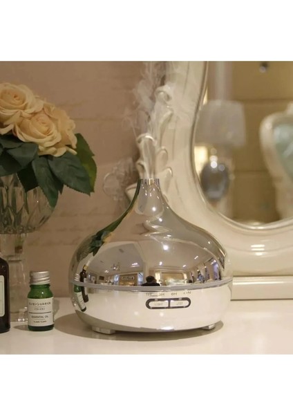 Gümüş Vazo Model Rgb Işıklı Hava Nemlendirici Oda Kokusu Aromaterapi Difüzör 550 Ml fiyatları