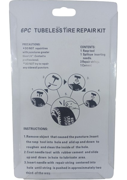 ERD049-M1120 Tubeless Dış Lastik Tamir Seti (Aparatlı)