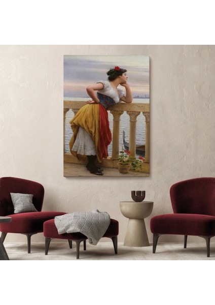 - Eugen Von Blaas In Bekleyiş Isimli Eseri Duvar TABLOSU-6117