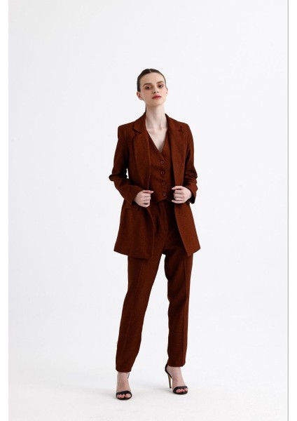 Üçlü Takım Pantolon Yelek Blazer Ceket
