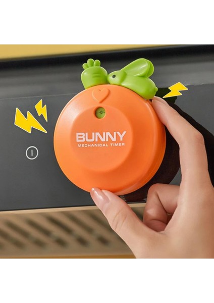 Turuncu Tavşan Mıknatıslı Mekanik Zamanlayıcı Çocuk Timer Alarm