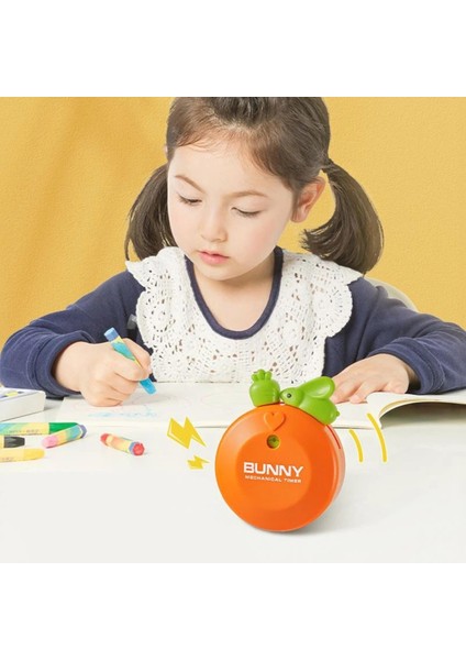 Turuncu Tavşan Mıknatıslı Mekanik Zamanlayıcı Çocuk Timer Alarm
