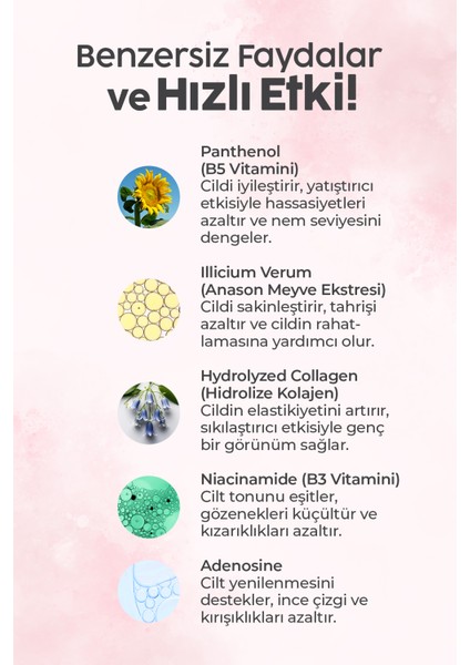 Kolajen Kore Serum Botoks Etkili Cilt Hücrelerini Yenileyici Dolgunlaştırıcı Ve Sıkılaştırıcı 30 Ml