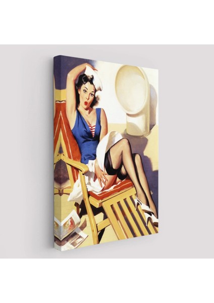 - Sailor Pin Up Dekoratif Duvar Tablosu - Denizci KIZ-6459