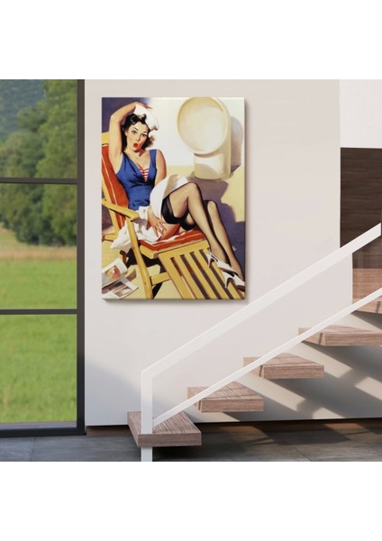 - Sailor Pin Up Dekoratif Duvar Tablosu - Denizci KIZ-6459