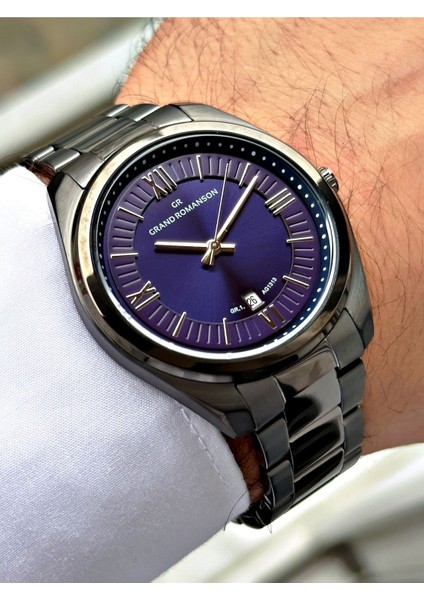 Özel Tasarım Füme Renk Çelik Kordon Çelik Kasa Erkek Kol Saati 131318