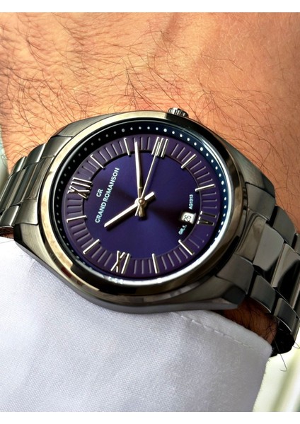 Özel Tasarım Füme Renk Çelik Kordon Çelik Kasa Erkek Kol Saati 131318 fiyatları