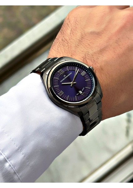 Özel Tasarım Füme Renk Çelik Kordon Çelik Kasa Erkek Kol Saati 131318 modelleri