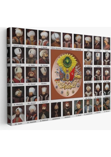 - Osmanlı Padişahlarının Tümü Dekoratif Duvar TABLOSU-6549 fiyatları