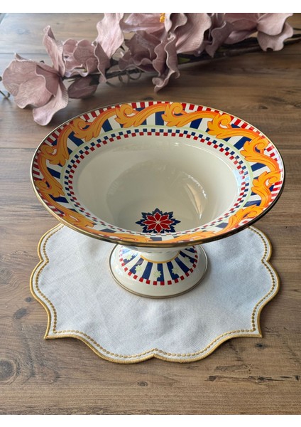Elegance Emaye Ayaklı Meyve Tabak