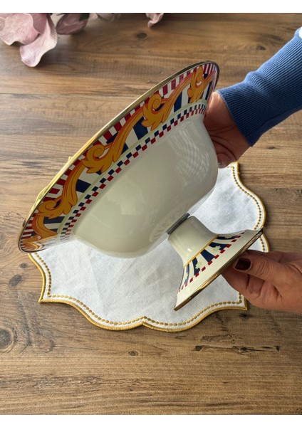 Elegance Emaye Ayaklı Meyve Tabak
