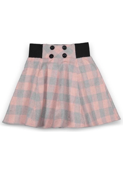 Düğmeli Ekose Oduncu Etek