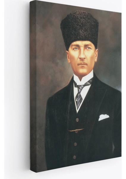 - Atatürk Portre Tablosu Mustafa Kemal Atatürk Dikdörtgen Dekoratif Kanvas Tablo-Cö-65