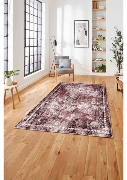 Çerçeveli Dekoratif Baskılı Yıkanabilir Kaymaz Yolluk Mutfak Salon Halısı, Çerçeveli-89-Bordo, fırsatları