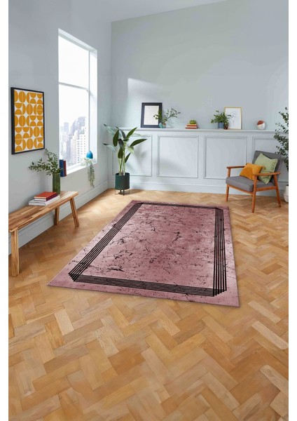 Çerçeveli Sade Mermer Desenli Yıkanabilir Kaymaz Yolluk Mutfak Salon Halısı, Çerçeveli-105-Bordo, modelleri
