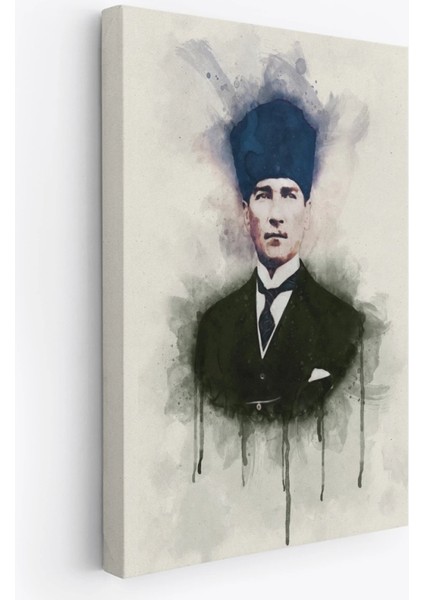 - Atatürk Portre Tablosu Mustafa Kemal Atatürk Dikdörtgen Dekoratif Kanvas Tablo-Cz-77