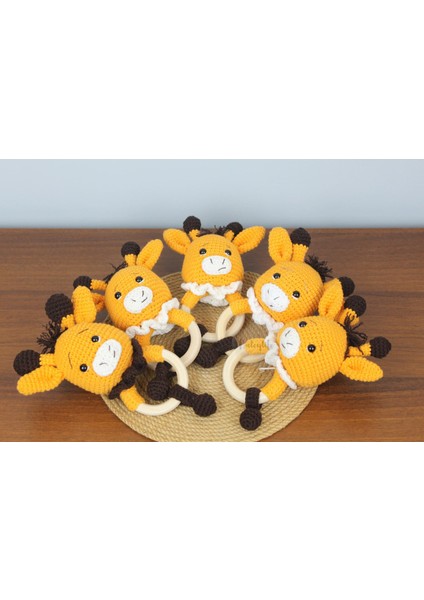 Amigurumi Zürafa Bebek ve Çıngırak Diş Kaşıyıcı