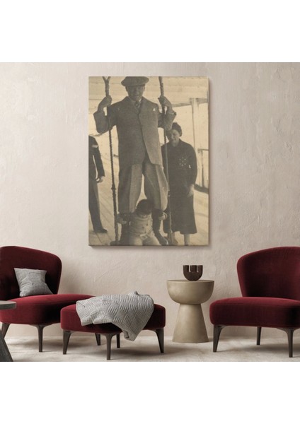 - Atatürk Portre Tablosu Mustafa Kemal Atatürk Dikdörtgen Dekoratif Kanvas TABLO-FO-138