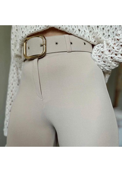 Kadın Bella Kaplama Kemerli Likralı Palazzo Pantolon fiyatları