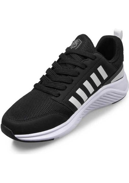 M.P.231 1046 Hafif Taban Bağcıklı Erkek Spor Ayakkabı Siyah Beyaz