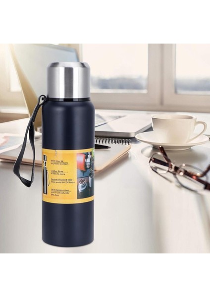 304 L Çelik 750 ml Vakumlu Lacivert Kamp ve Piknik Termosu