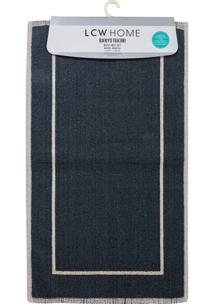 Lcw Home Antrasit Geometrik Desenli Banyo Paspası 2'li fırsatları