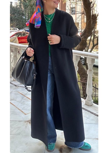 Kadın Siyah Uzun Kaban fiyatları