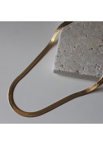 Çelik Italyan Kolye Gold (45 Cm)