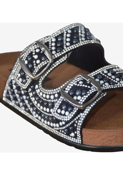 Hazel Siyah Çift Bantlı Comfort Boncuk Aksesuarlı Terlik indirimleri