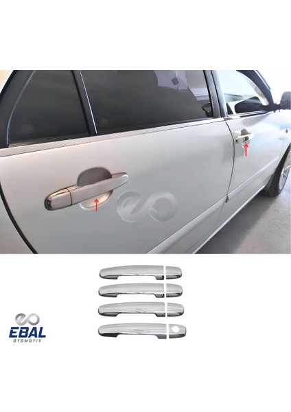 Toyota Corolla Verso Krom Kapı Kolu 4 Kapı 2004-2009 P. Çelik