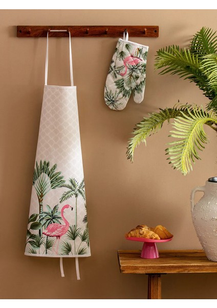 Flamingo Baskılı Mutfak Önlüğü