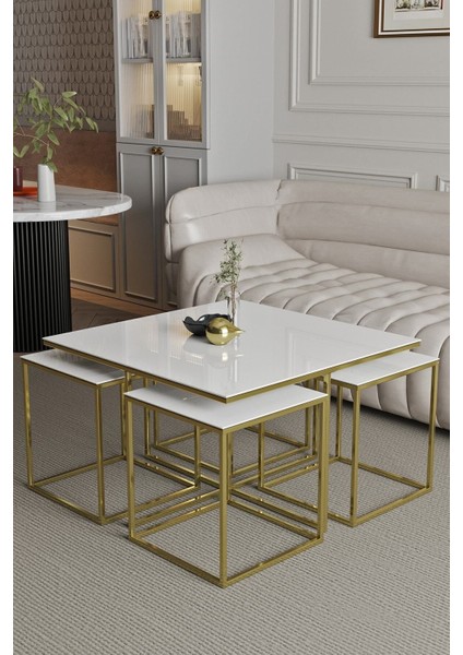 Mdf Serisi Orta Sehpa,zigon Sehpa,4+1 Sehpa,pizza Sehpa,gold Kaplama