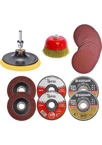Spiral Taşlama Cırt Zımpara Metal Disk Fırça Seti 25 Parça