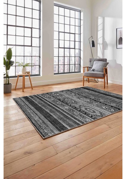 Baskılı Etnik Sade Desen Yıkanabilir Kaymaz Yolluk Mutfak Salon Halısı, Etnik-38-Gri, fiyatları