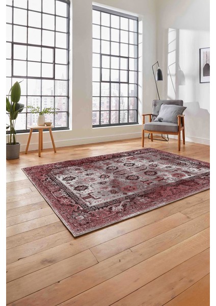 Baskılı Etnik Klasik Model Yıkanabilir Kaymaz Yolluk Mutfak Salon Halısı, Etnik-45-Bordo, fiyatları