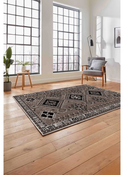 Etnik Geleneksel Desen Görünümlü Yıkanabilir Kaymaz Yolluk Mutfak Salon Halısı, Etnik-24-Vizon, fiyatları