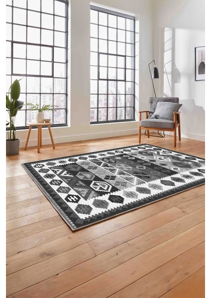 Etnik Kilim Model Dijital Baskılı Yıkanabilir Kaymaz Yolluk Mutfak Salon Halısı, Etnik-30-Gri, fiyatları